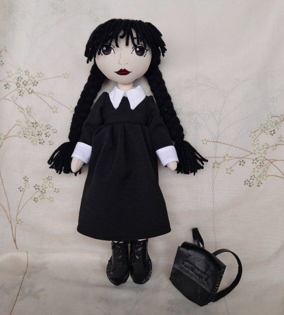 Handmade Gothic Doll, Dark Beauty Decor, 14 i...