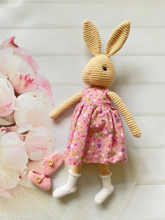 Handmade bunny crochet toy , Rabbit toy, Toys...