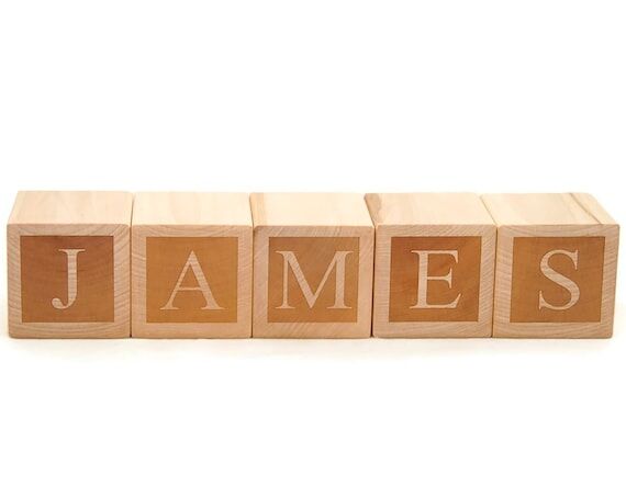 Personalized Wood Name Blocks: Engraved Lette...