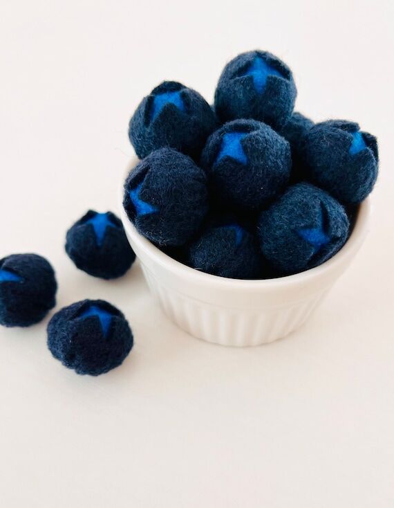 Felt Blueberry Bundle, Pretend Play Food (10 ...