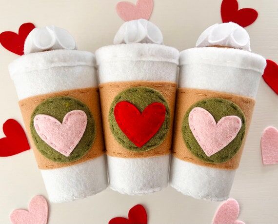 Felt Coffee Cup, Valentine's Day Pretend Play...