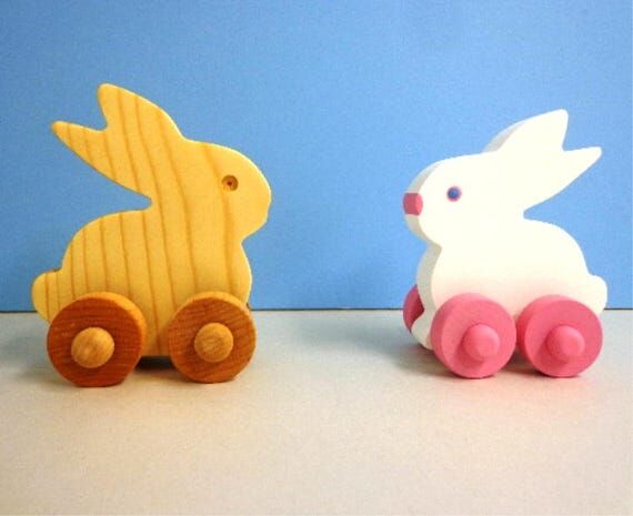 Wood Toy Bunny, Gift for Kids, Wooden Toy Bun...