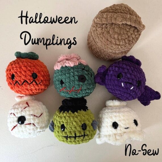 Halloween Dumplings Crochet Pattern, No Sew A...