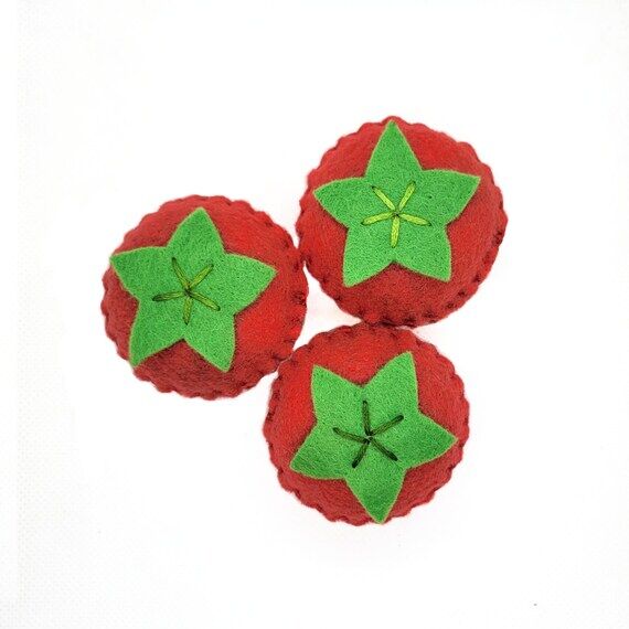 Cherry Tomatoes 3pk Catnip Cat Toy Hand-sewn ...