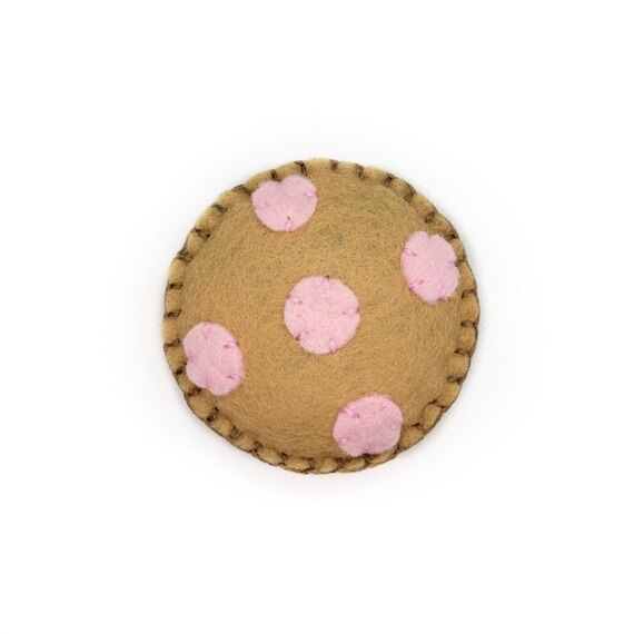 Pink Strawberry Chip Cookie Catnip Cat Toy Ha...