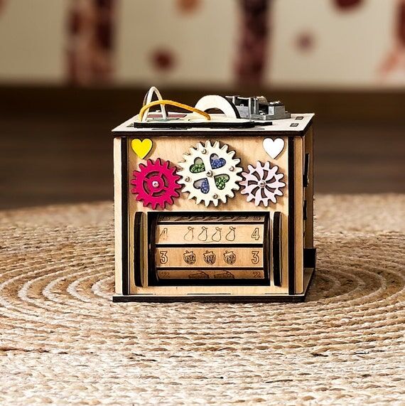 Busy Cube Montessori Toy, Personalized Sensor...