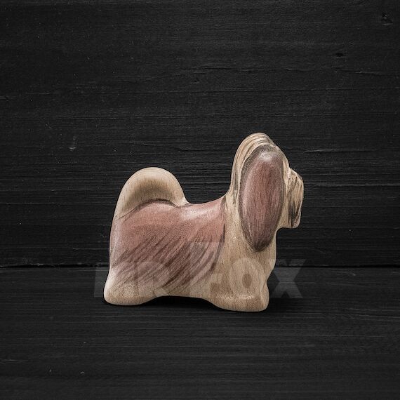 Hand Carved Shih Tzu Toy - Wooden Shih Tzu Do...