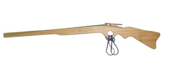 Wooden Toy Rubber Band Rifle...