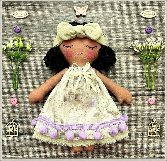 SALE!Dark Skinned Fabric Doll,Brown Skinned D...