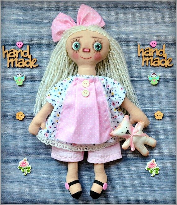 fabric doll Lily,cloth doll ,Primitive fabric...