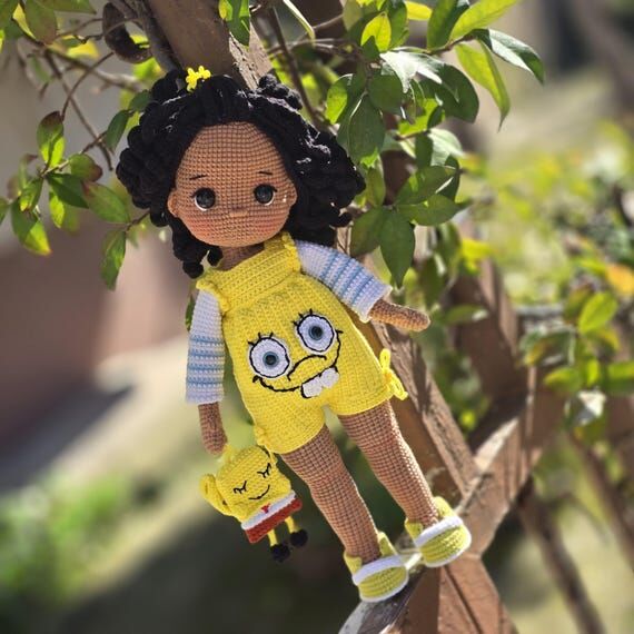 Crochet Doll,Crochet doll for sale, Dark Skin...