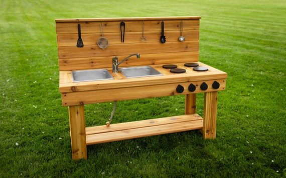 Simple Mud Kitchen with Backsplash (Left)| Ou...