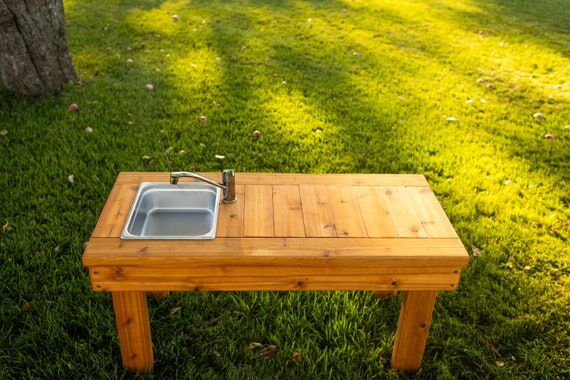 One Sink Simple Mud Kitchen | Outdoor Pretend...