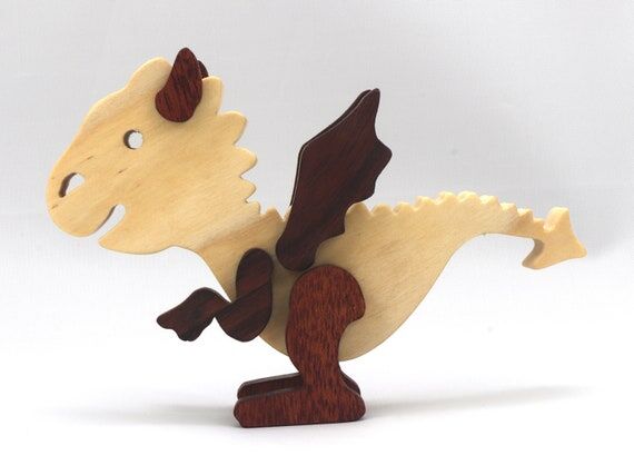 Wooden Baby Dragon Figurine: American Made...