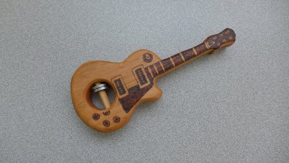 Handmade Maple Wood Guitar Rattle, Music Love...