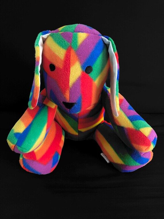 Original Design Rainbow Plush Dog. Handmade D...