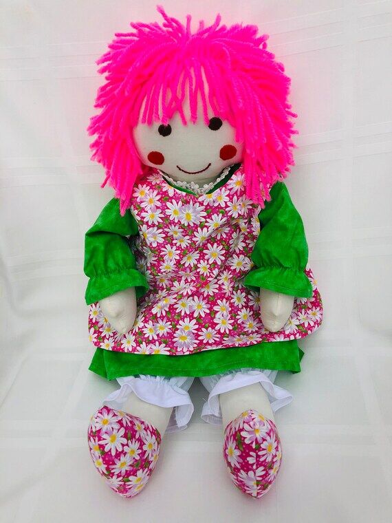 Pink Original Design Handmade Cloth Doll. Plu...