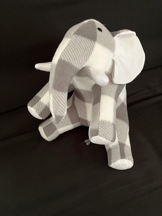 Original Design Gray & White Plush Elephant -...