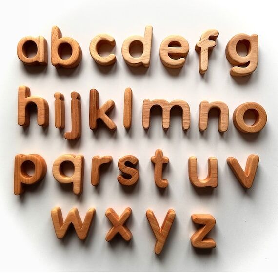 Wooden Alphabet toy for kids: 29 Lowercase Le...