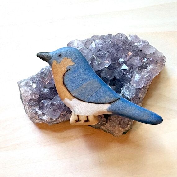 bluebird wooden animal toy, waldorf wood toys...
