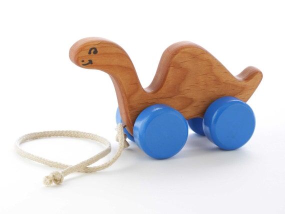 Wooden Dinosaur Pull Toy - Toddler Toy - Walk...