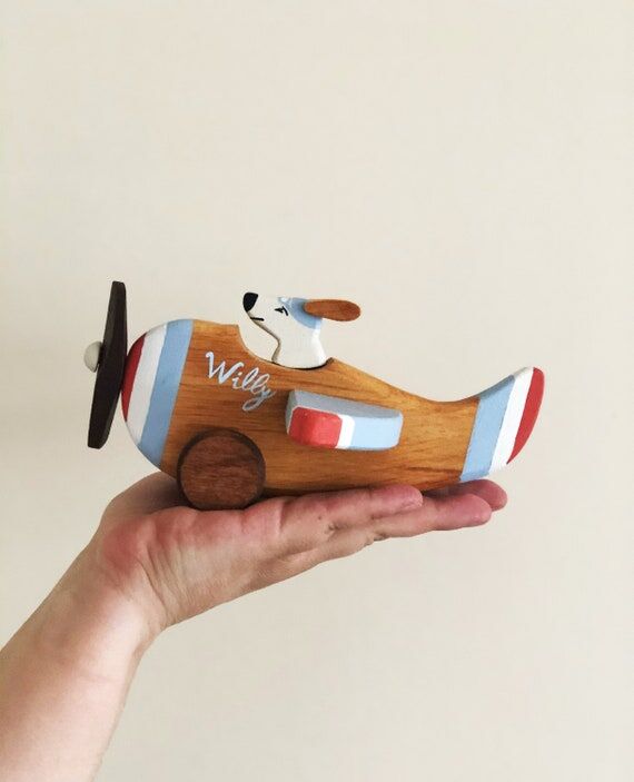Personalized Wooden Toy Airplane: Eco-Friendl...