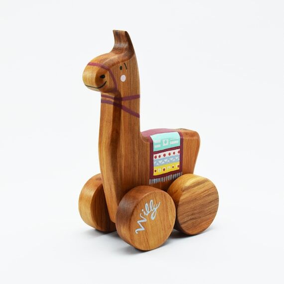 Custom Wooden Llama Toy: Kid's Alpaca Gift an...