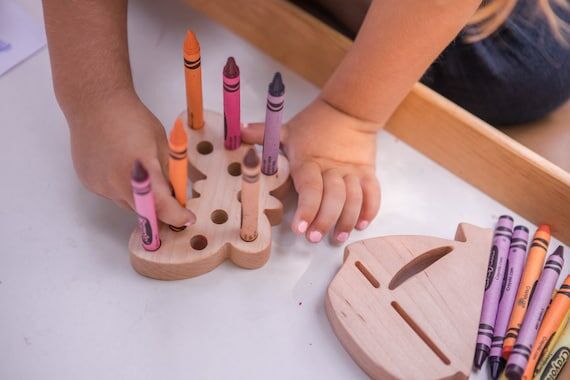 Butterfly Crayon Holders: Handmade Wooden Tod...