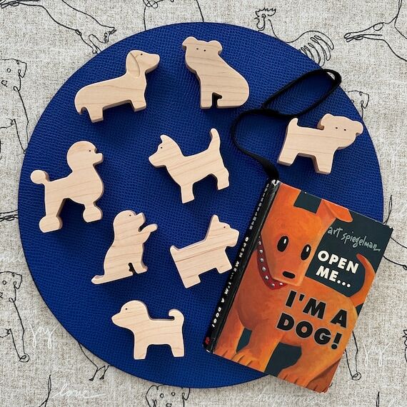 Wooden Puppy Set, 8 Piece Dog Figures...