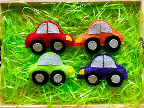 Plush Car Set - baby toys, preschool decor, s...