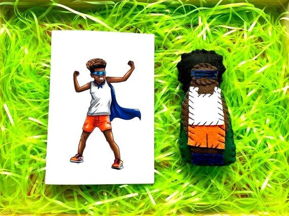 Superhero Plush Doll and Matching Greeting Ca...