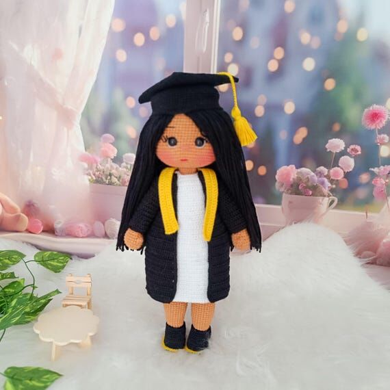 Handmade Crochet Graduation Doll: Personalize...
