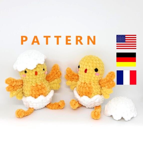 Hatching Chick Crochet Pattern: Low Sew Amigu...