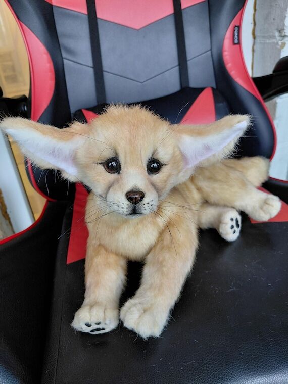 Realistic fox toy, soft toy...