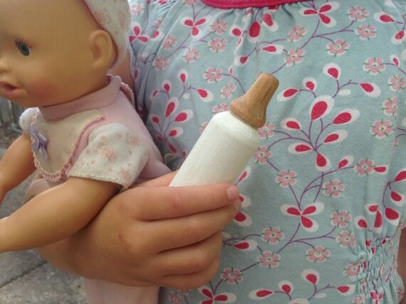Baby Doll Bottle, Wooden Milk Bottle, Baby Bo...