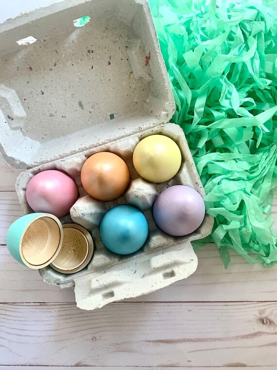 Hollow Wooden Eggs, Wood Easter Eggs, Spring ...