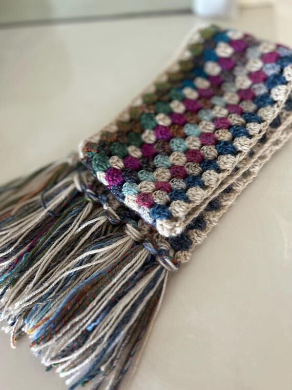 Handmade Crochet Scarf | 50" Acrylic Fri...