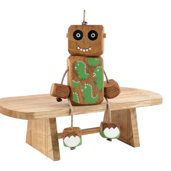 Dinosaur Ned in Oak | Handmade Wooden Robot T...