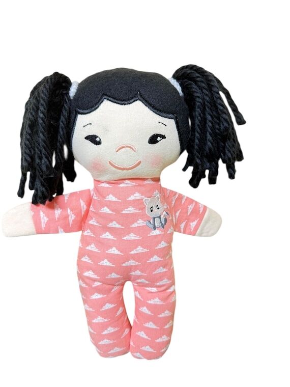 Handmade Soft Knit Doll with Cat Embroidery ...