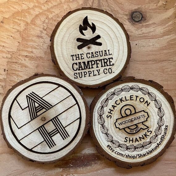 Custom Logo Magnets, Handmade Wood Slice Magn...