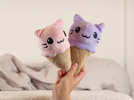 Handmade Cat Cone Minky Plushie...