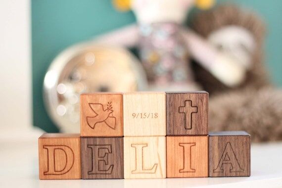 BAPTISM NAME BLOCKS - personalized baby or ch...