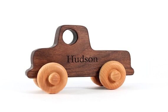 Old-School Wooden Toy Truck - Natural and eco...