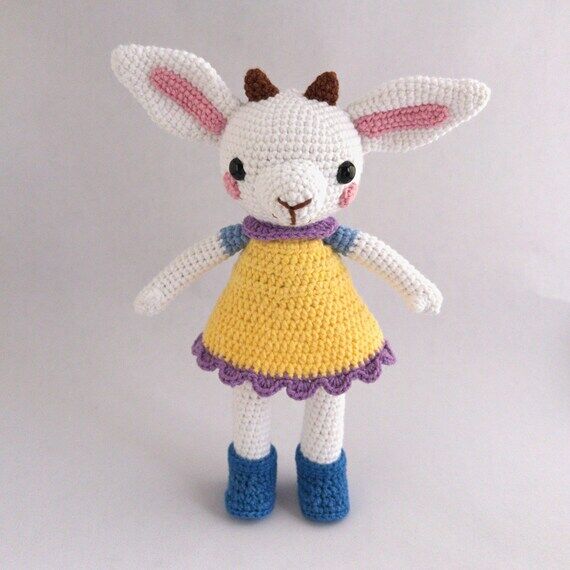 Crochet Lamb Doll: Handmade Toy with Removabl...