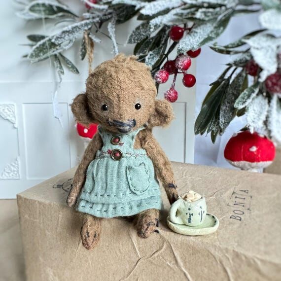 Handmade Viscose Teddy Bear Bonia – Miniatu...