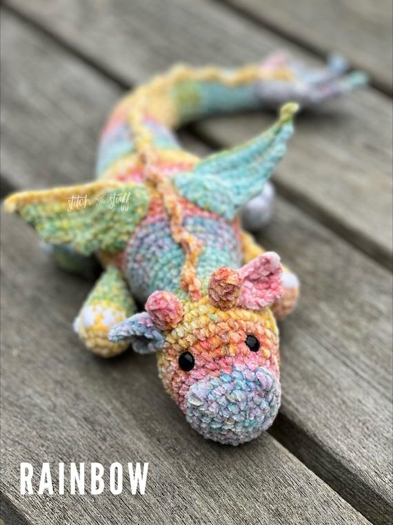 Super soft handmade crochet dragon soft toy p...