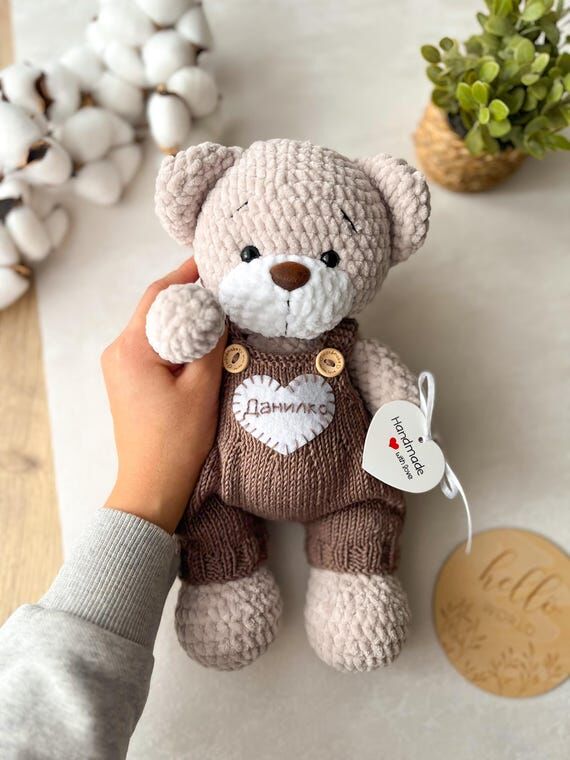 Personalized Teddy Bear with Name – Handmad...