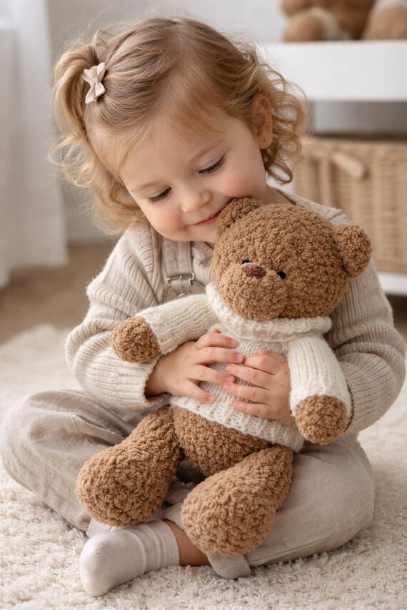 Crochet Teddy Bear Baby Gift: Plush Nursery D...
