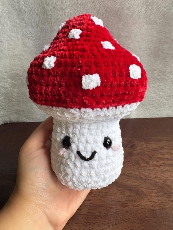 Handmade Crochet Mushroom Plush – Amigurumi...
