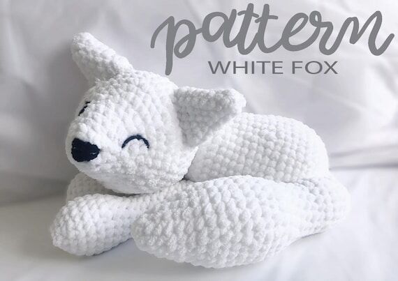 White fox Pattern Amigurumi Kawaii Crochet Pa...